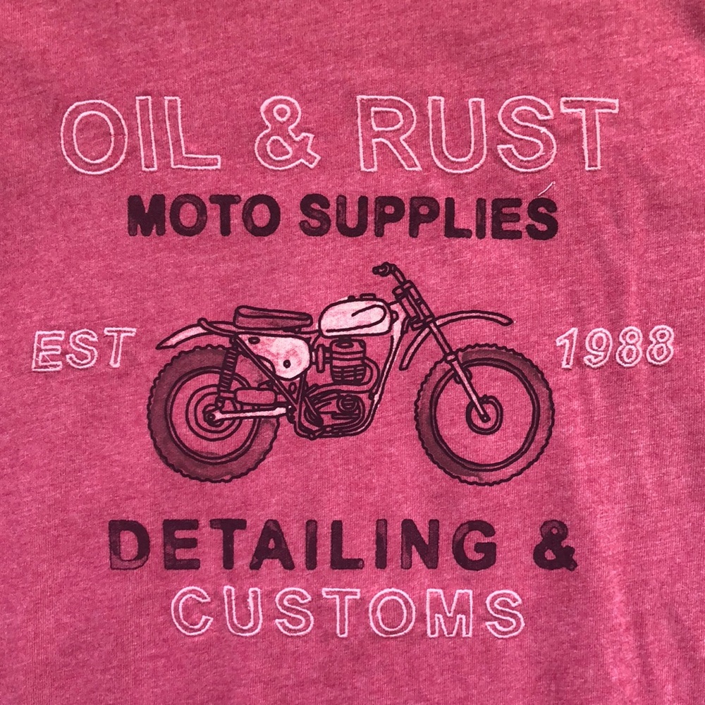 FAT FACE / OIL RUST / MOTORCYCLE GRAPHIC TEE (M) 🍁